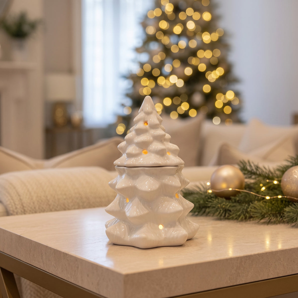 White Christmas Tree Wax Melt Burner