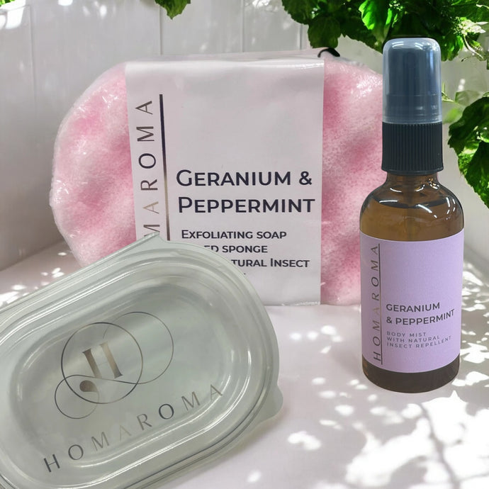 Geranium & Peppermint Travel Set
