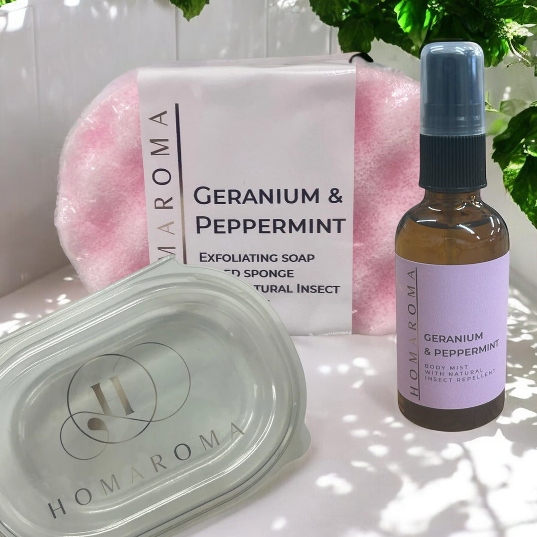 Geranium & Peppermint Travel Set