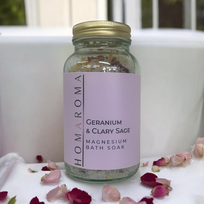 Magnesium Bath Salts with Geranium & Clary Sage