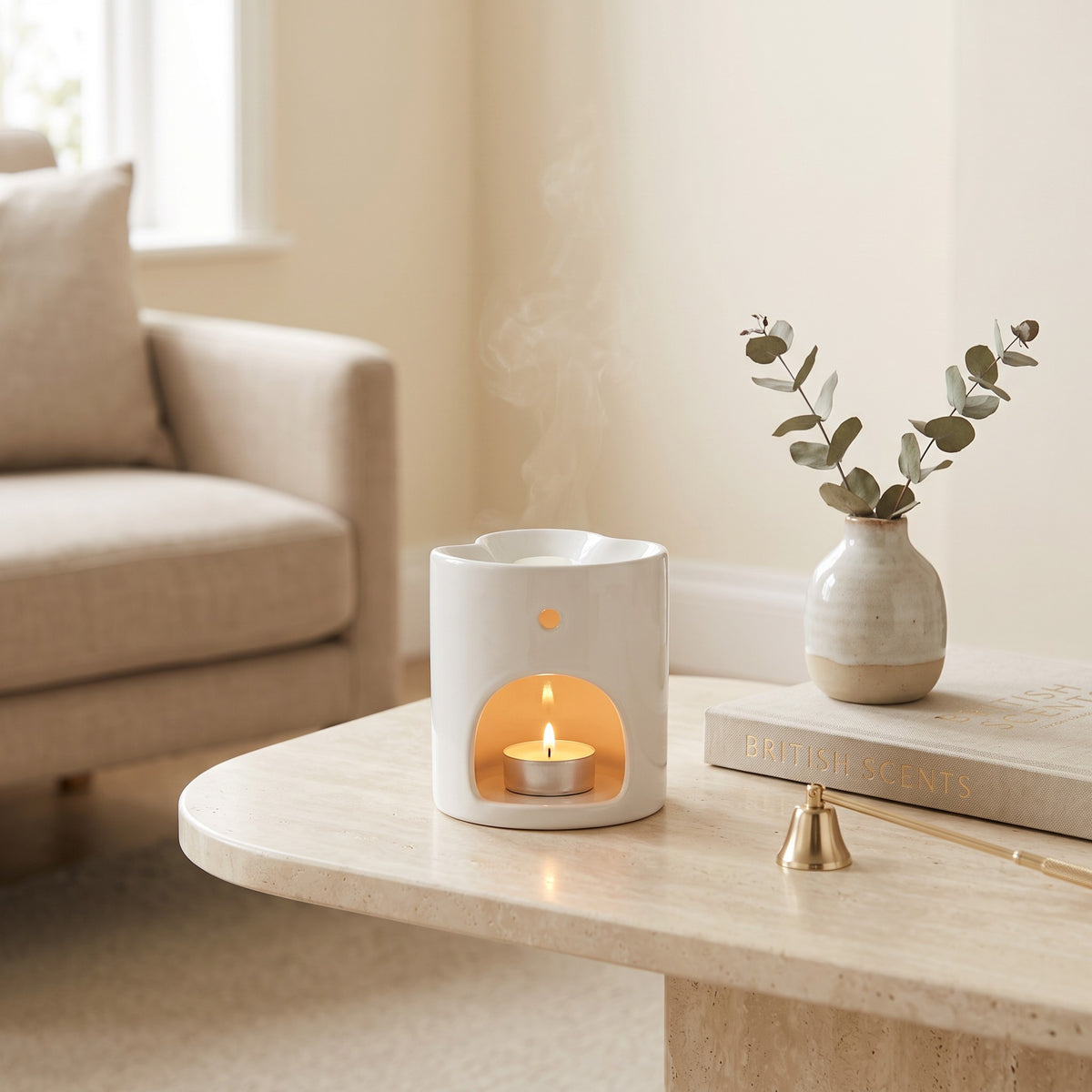 White Heart Ceramic Wax Melt Burner