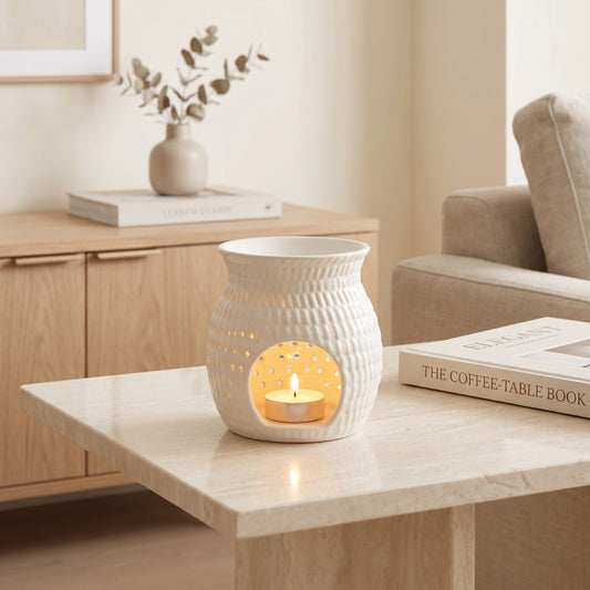 Woven Basket Effect Ceramic Wax Melt Burner