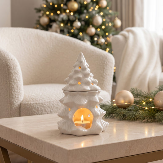 White Christmas Tree Wax Melt Burner