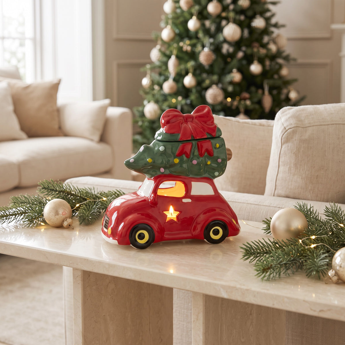 Driving Home for Christmas Red Car Wax Melt Burner