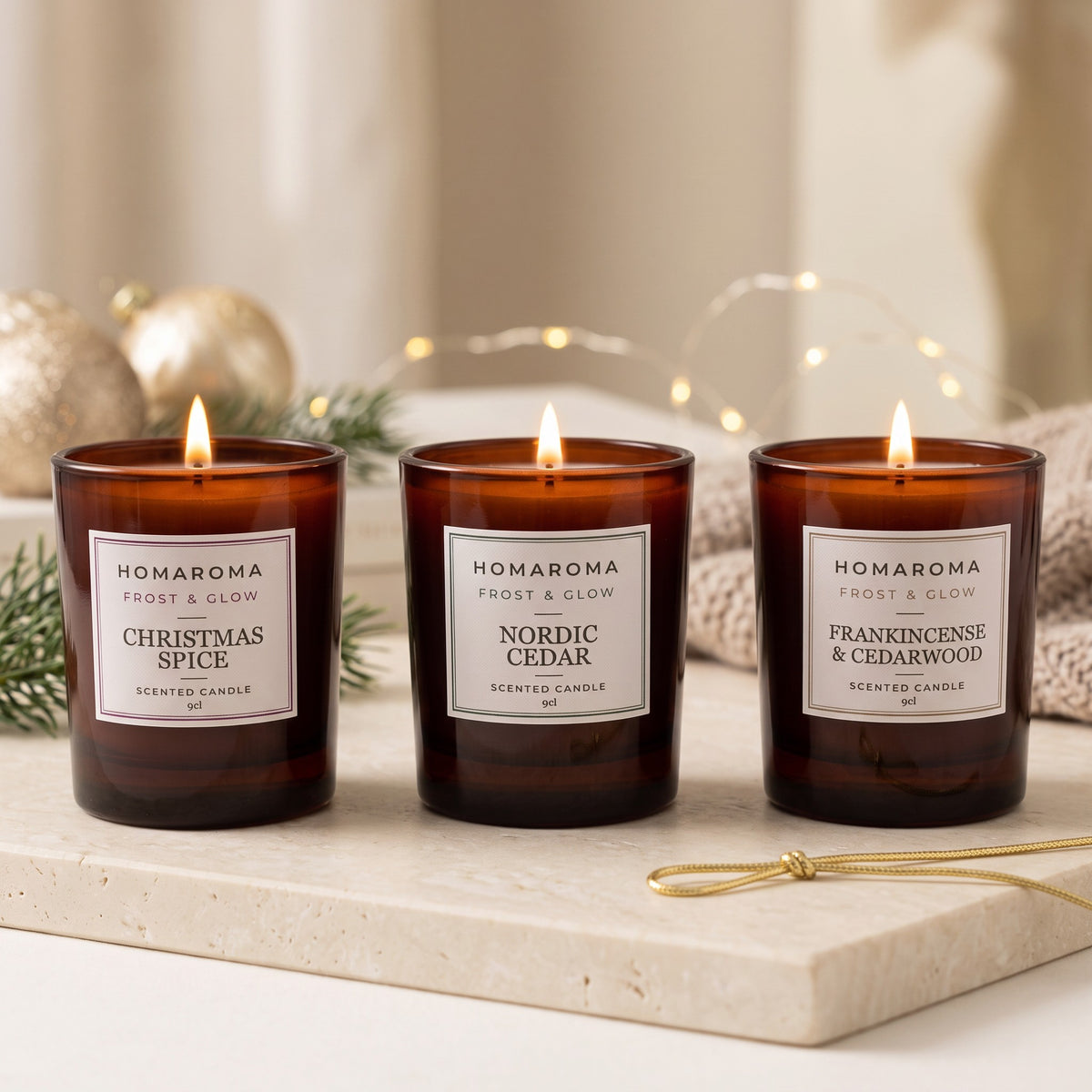 Frost & Glow - The Festive Candle Trio