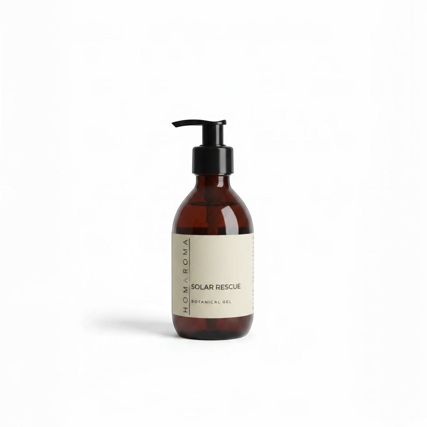 Homaroma Solar Rescue Botanical Gel, a lightweight, fast-absorbing after-sun gel for hydration and cooling.