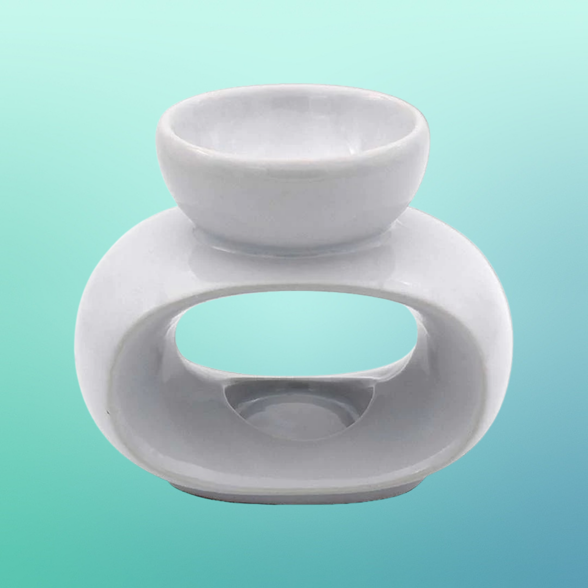 White Oval Ceramic Wax Melt Burner