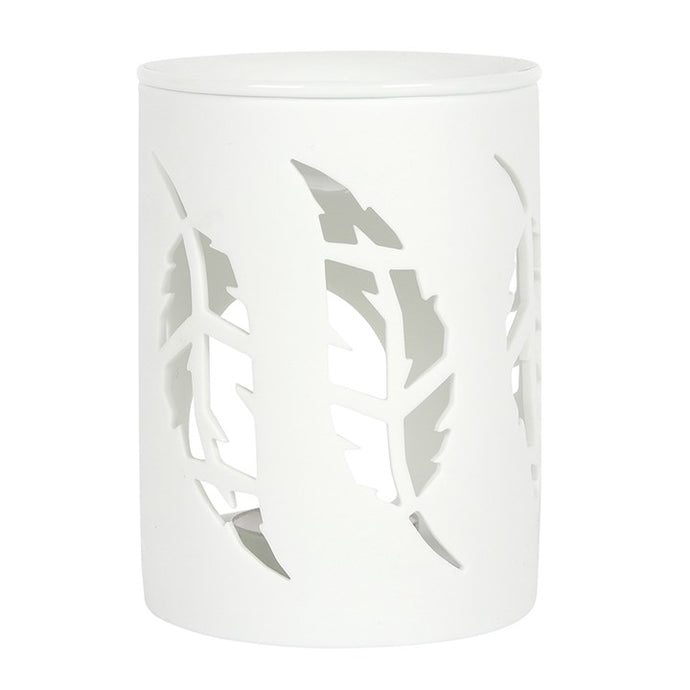 WHITE FEATHER CUT OUT TEALIGHT BURNER
